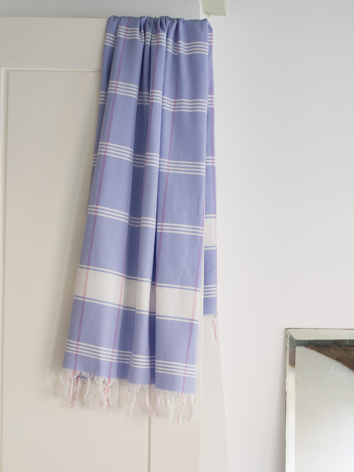 hammam towel checkered lavender blue/white